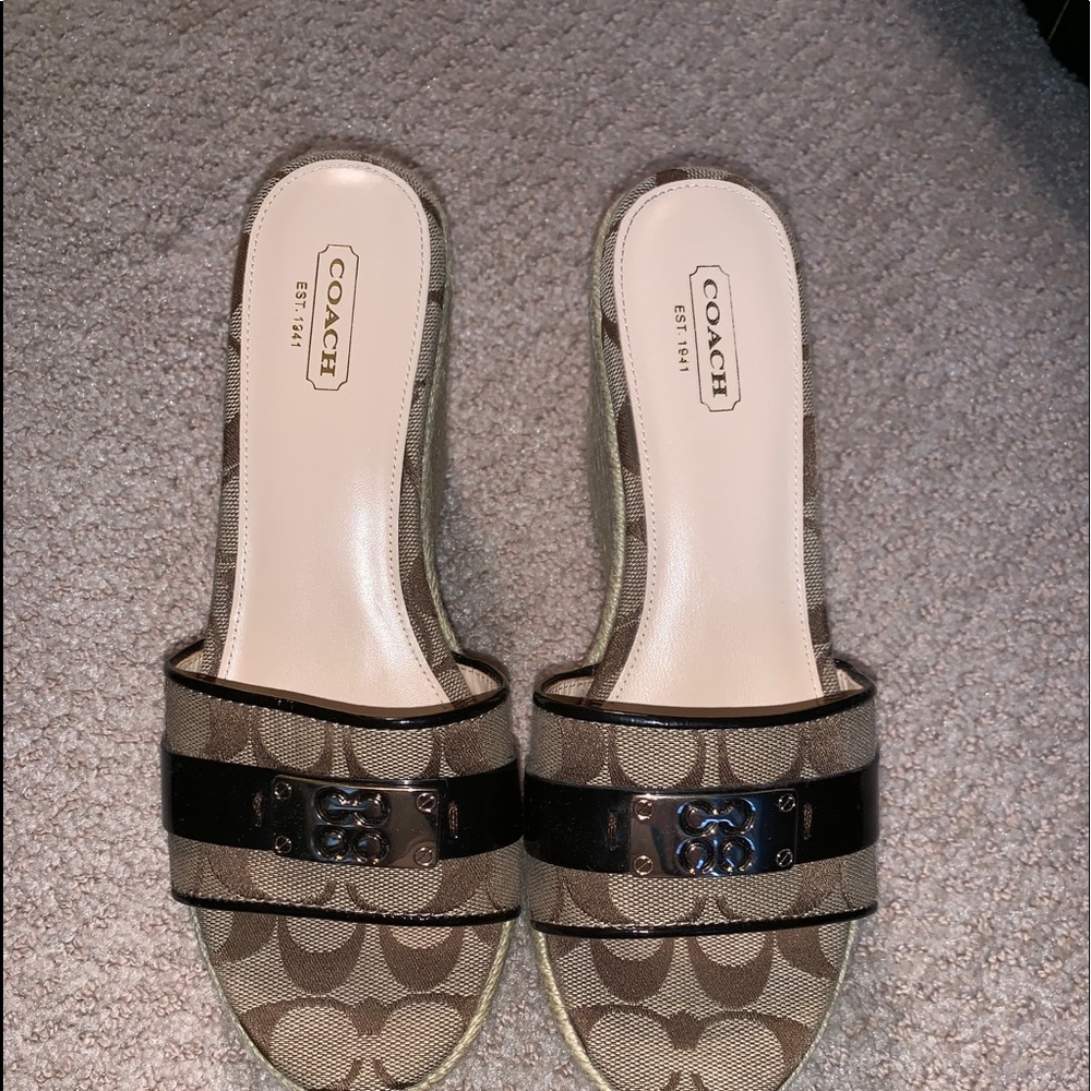 Coach wedge sling backs size 8